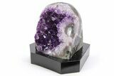 Amethyst Cluster with Calcite on Wood Base - Uruguay #253137-2